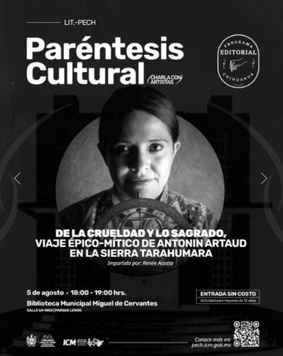 Invita Gobierno Municipal a la charla De la crueldad y lo sagrado dentro del programa Paréntesis Cultural