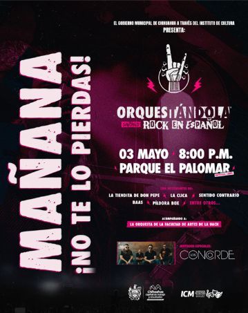 Mañana gran concierto "ORQUESTÁNDOLA SINFÓNICO ROCK EN ESPAÑOL"