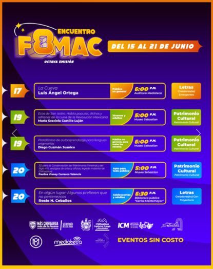 Invita Gobierno Municipal a no perderte de la primera semana de presentaciones del Encuentro FOMAC 8