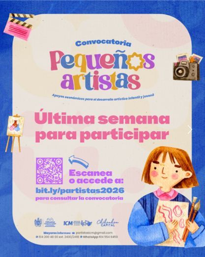Últimos días para ser parte de la convocatoria “Pequeños Artistas” del Municipio