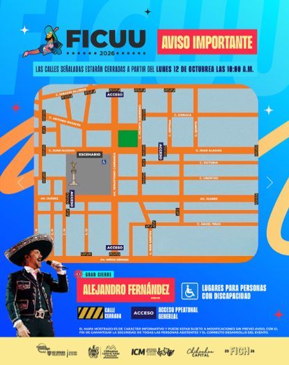 No te pierdas mañana concierto de Alejandro Fernández por FICUU 2026 en Plaza del Ángel
