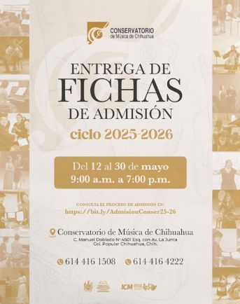 Inicia entrega de fichas para el Conservatorio de Música del Municipio de Chihuahua