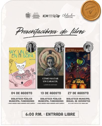 Invita Gobierno Municipal a las presentaciones literarias del PECH 2025 durante agosto